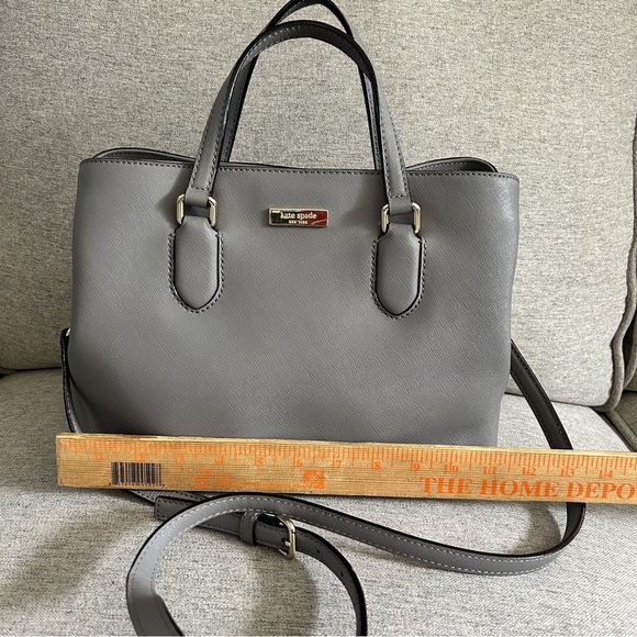 Kate Spade Laurel Way Grey Evangelie Satchel Tote Crossbody - Picture 4 of 11